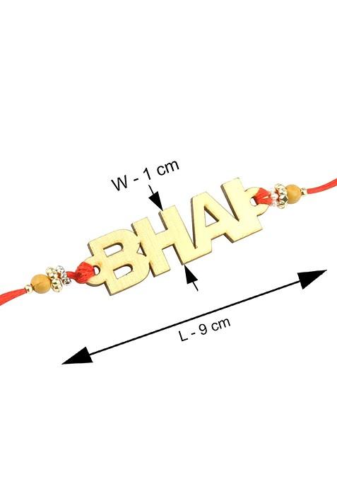 El Regalo Gold Toned And Red 4 Rakhi With Roli Chawal Greeting Card