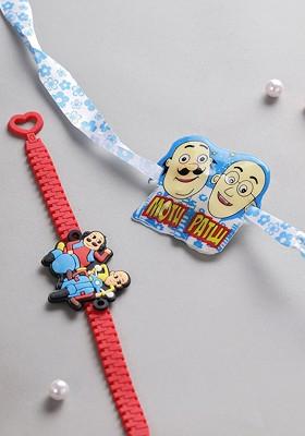Kid Set Of 2 Multicolor Motu Patlu Rakhi