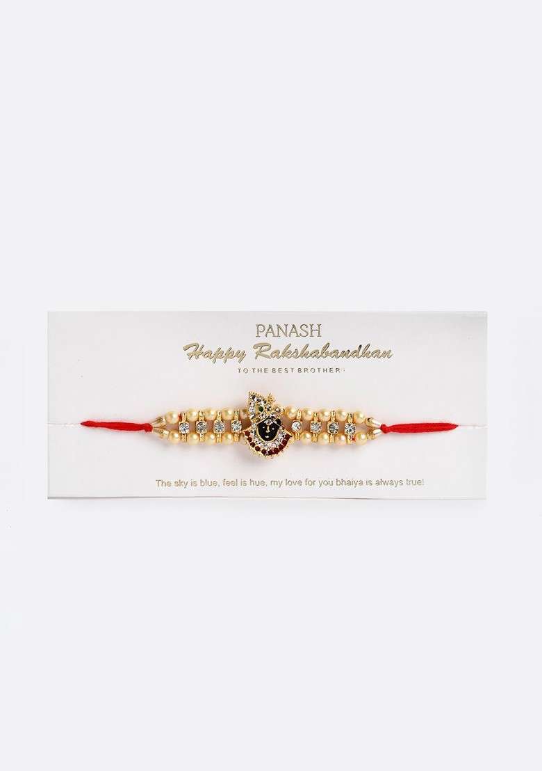 Men Sri Krishna Pearl Rakhi With Mug Gift Set - Indya