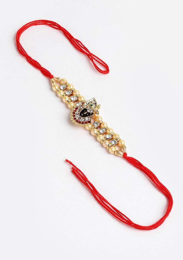 Men Sri Krishna Pearl Rakhi With Mug Gift Set - Indya