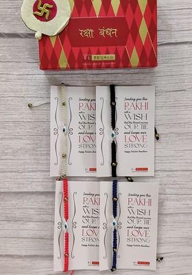 Pack Of 4 Multi Evil Eye Rakhi Gift Set