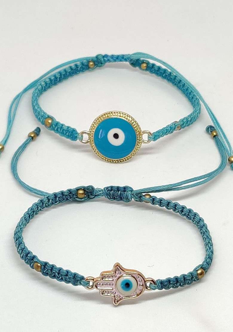 Pack Of 2 Blue Evil Eye Rakhi - Indya