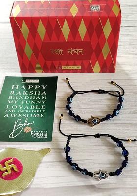 Blue Set Of 2 Evil Eye Rakhi