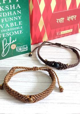 Unisex Pack Of 2 Wraparound Rakhi And Roli Chawal