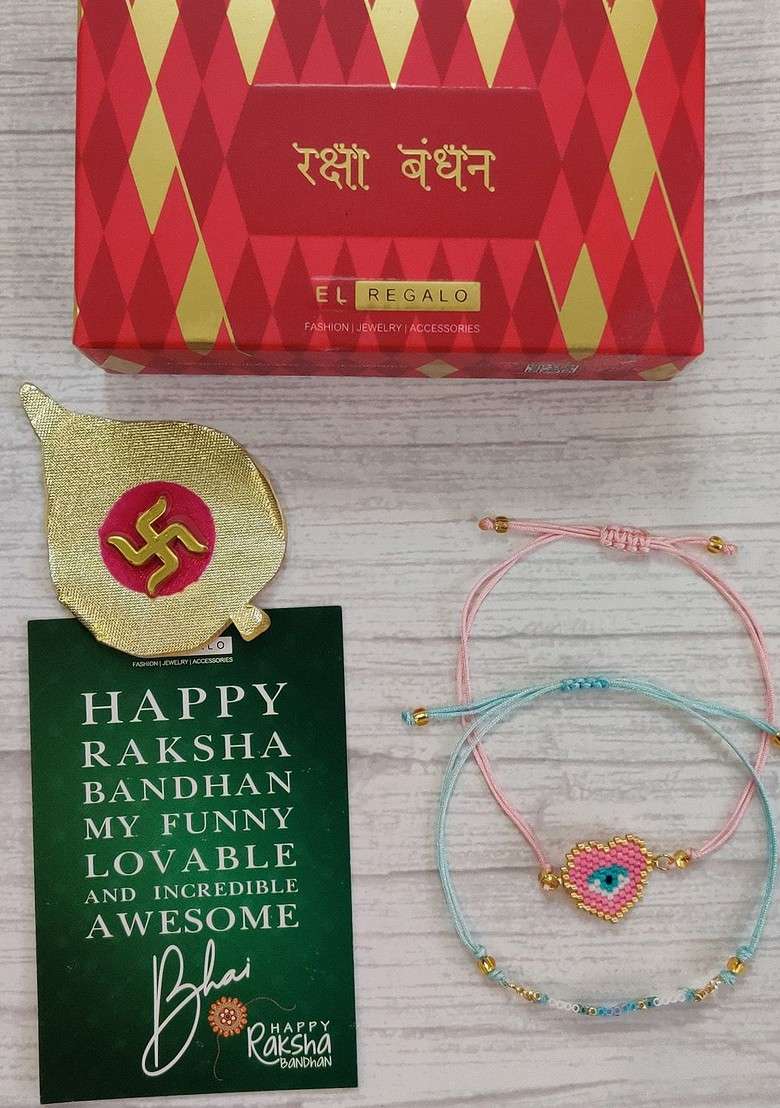 Unisex Set Of 2 Evil Eye Rakhi - Indya
