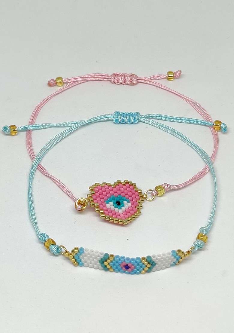 Unisex Set Of 2 Evil Eye Rakhi - Indya