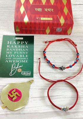 Set Of 2 Beaded Evil Eye Rakhi