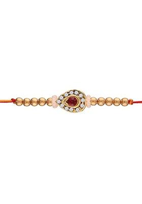 Gold Plated Stone Studded Rakhi