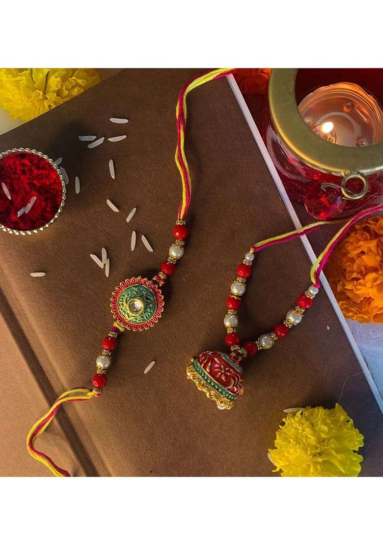 Bhaiya Bhabhi Hanging Lumba Rakhi - Indya