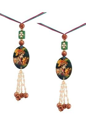 Green And Brown Set Of 2 Printed Lumba Rakhi