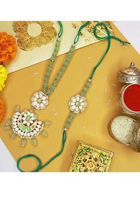 Set Of 2 Floral Lumba Rakhi