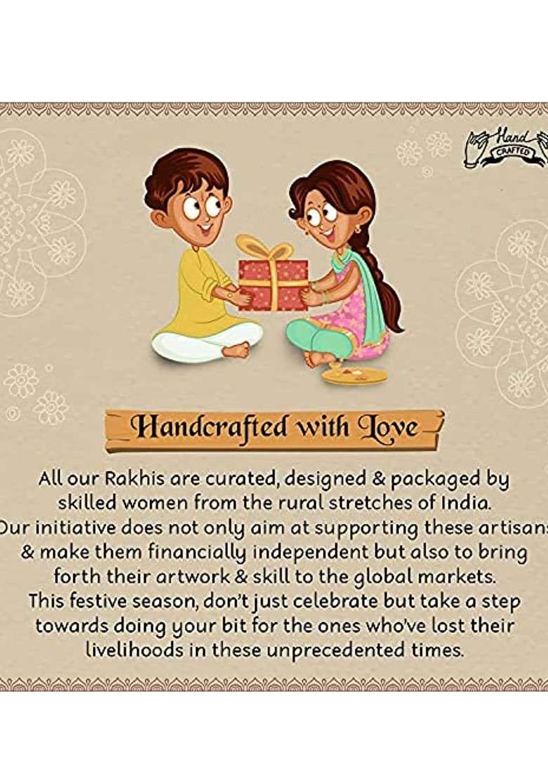 Set Of 2 Green And Gold Toned Stone Studded Lumba And Rakhi - Indya