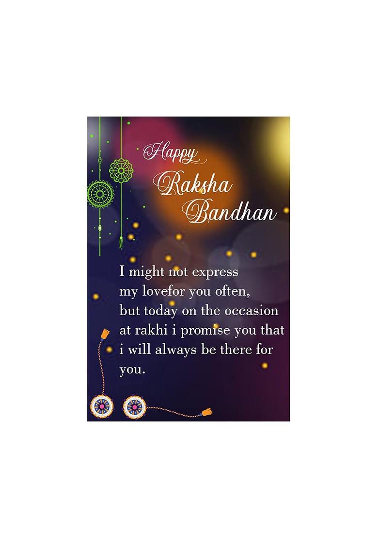 Multicoloured Beaded Rakhi With Roli Chawal And Card - Indya