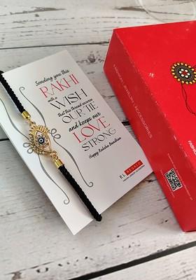 Men Gold Toned Evil Eye Rakhi