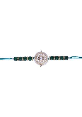 Men Green Beaded Thread Rakhi