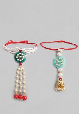 Women Set 2 Beaded Lumba Rakhis