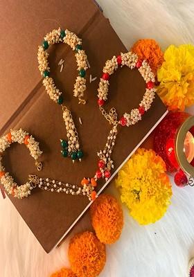 Women Set Of 3 Pearl Beads Studded Lumba Rakhi