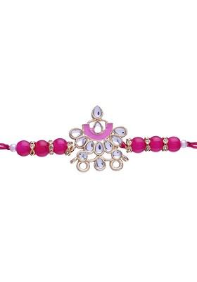 Men Pink Designer Pearl Rakhi