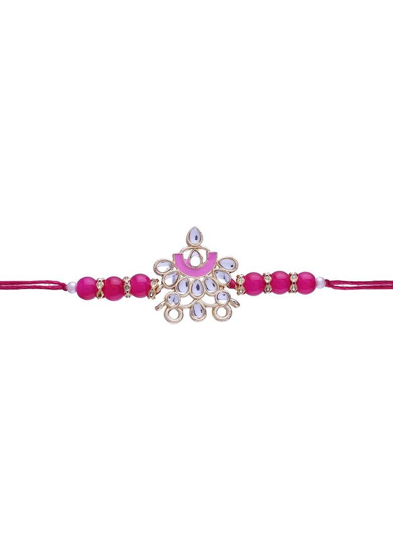 Men Pink Designer Pearl Rakhi
