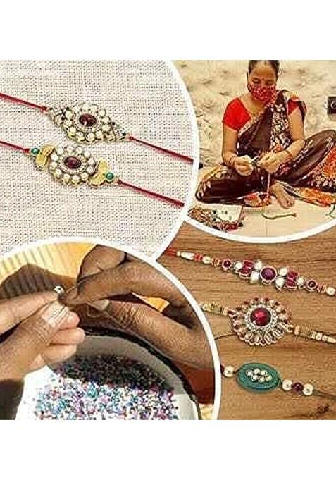 Men Pink Designer Pearl Rakhi