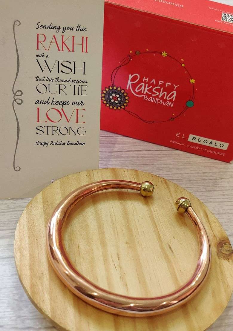 Men Gold Toned Kada Rakhi - Indya