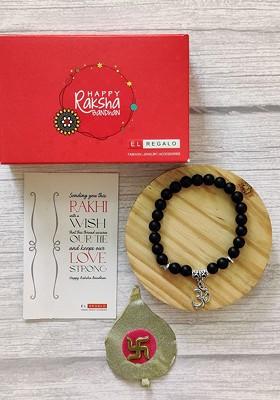 Men Black Om Bracelet Rakhi