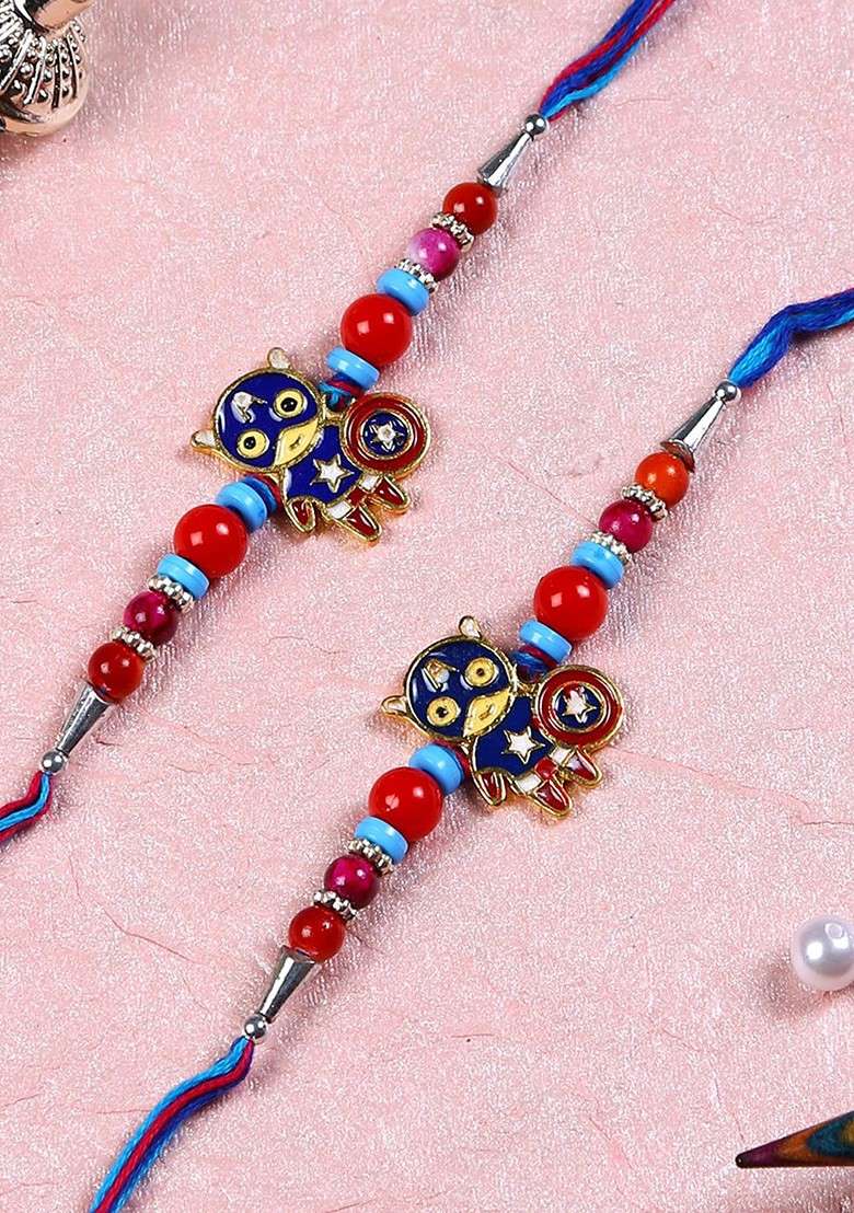 Set Of 2 Captain America Rakhis - Indya