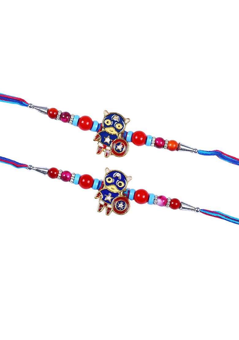 Set Of 2 Captain America Rakhis - Indya