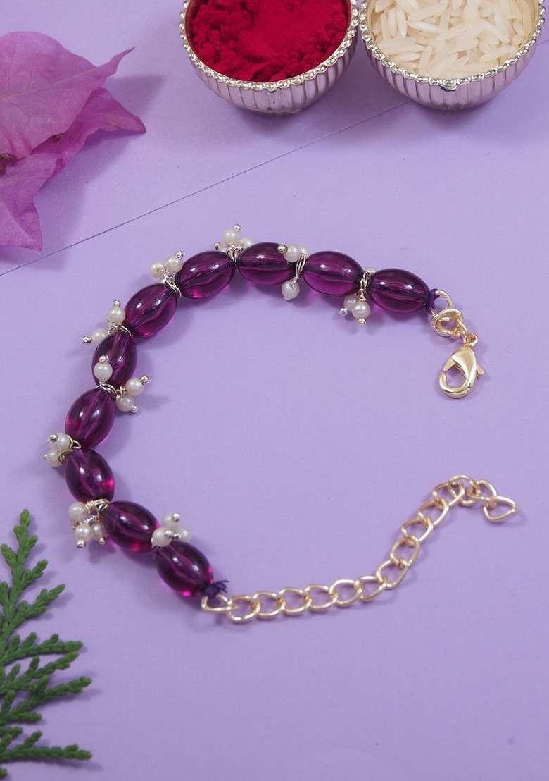 Traditional Pearl Lumba Bracelet Rakhi - Indya