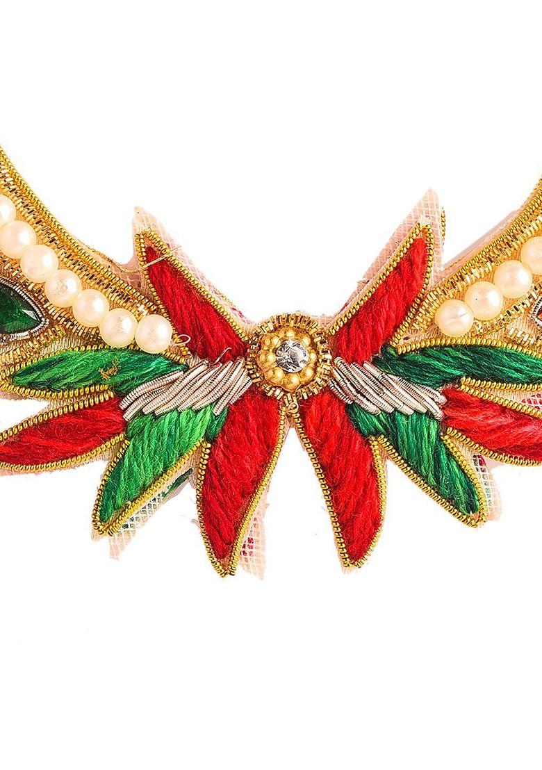 Unisex Floral Shape Stone Lumba Rakhi