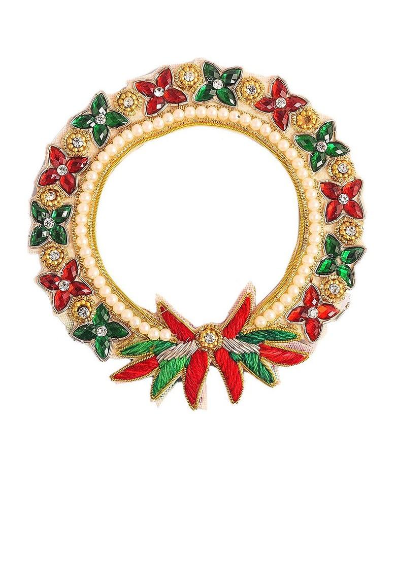 Unisex Floral Shape Stone Lumba Rakhi