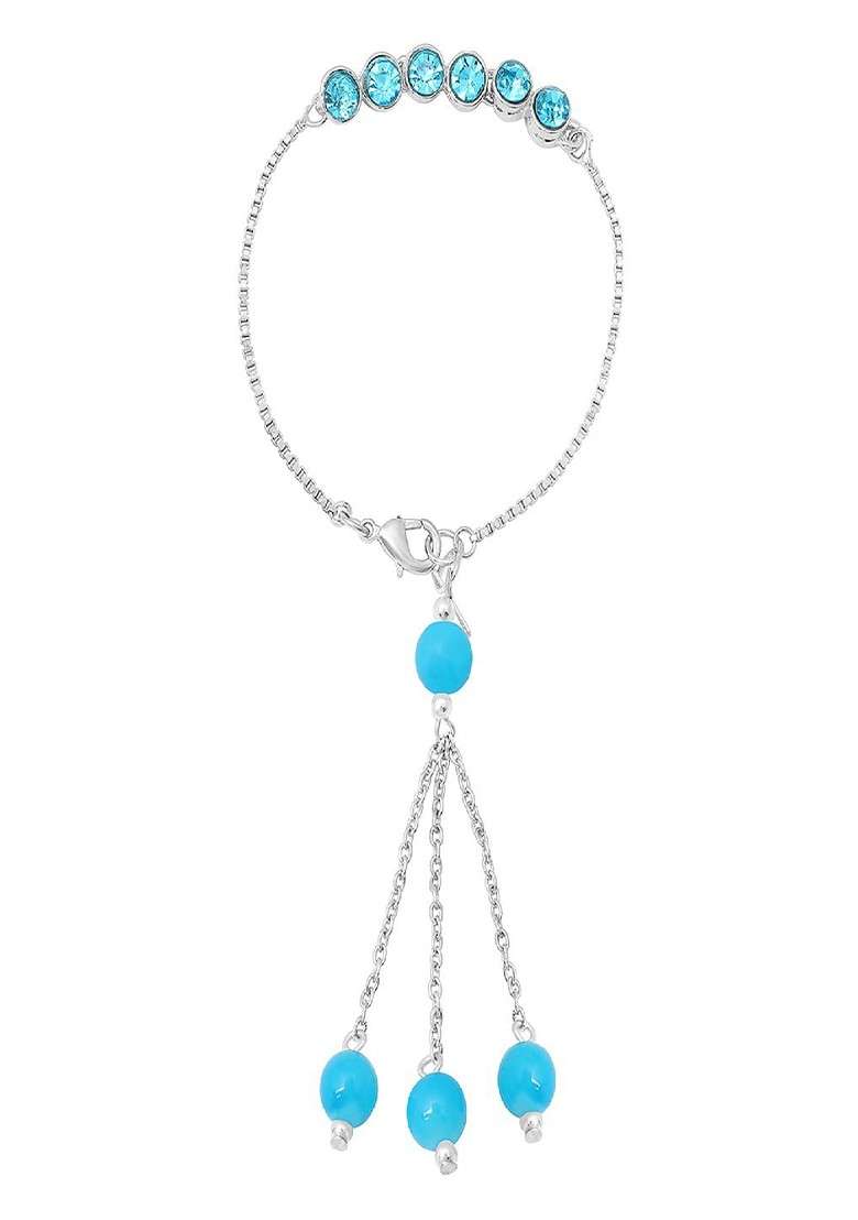 Women Crystal Studded Tassel Lumba - Indya