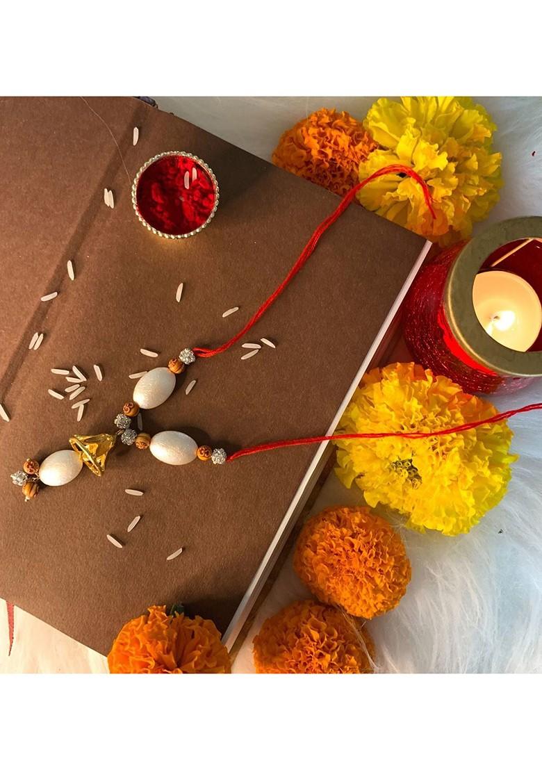 I Jewel Red And White Pearl Beaded Lumba