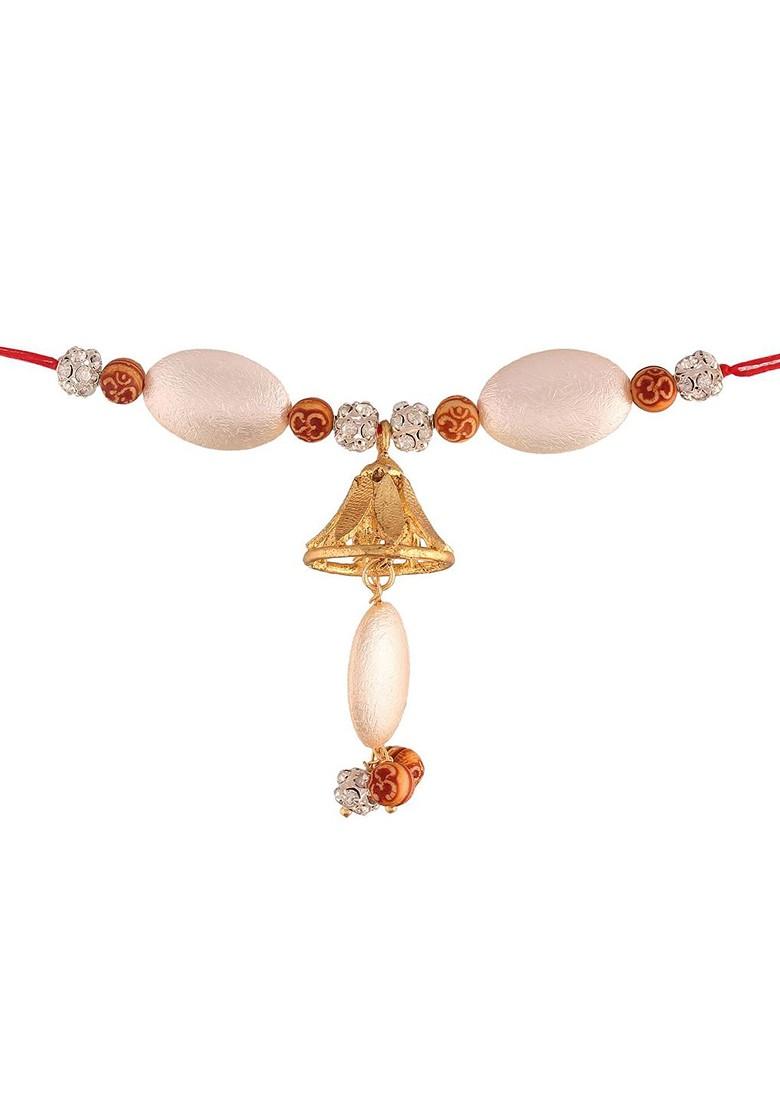 I Jewel Red And White Pearl Beaded Lumba