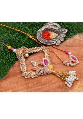 Designs Unisex Gold Rakhi