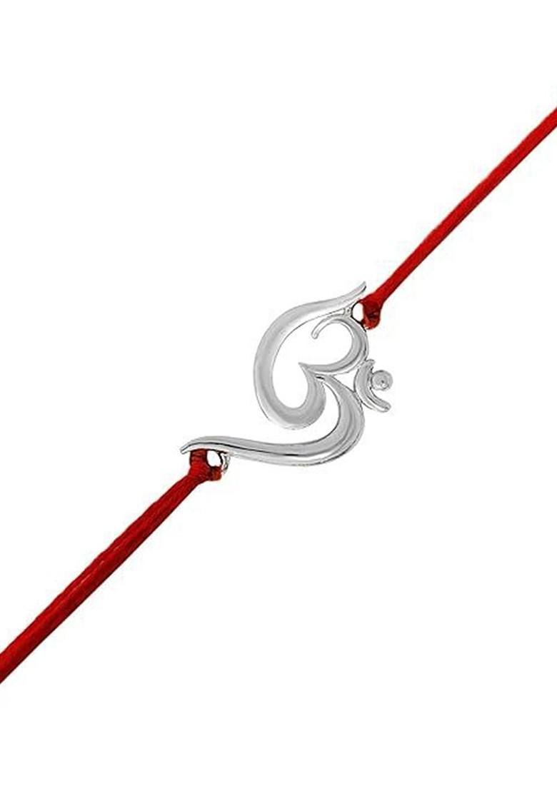 2 Pieces Om Crystal Rakhi And Roli Tilak Gift Set - Indya