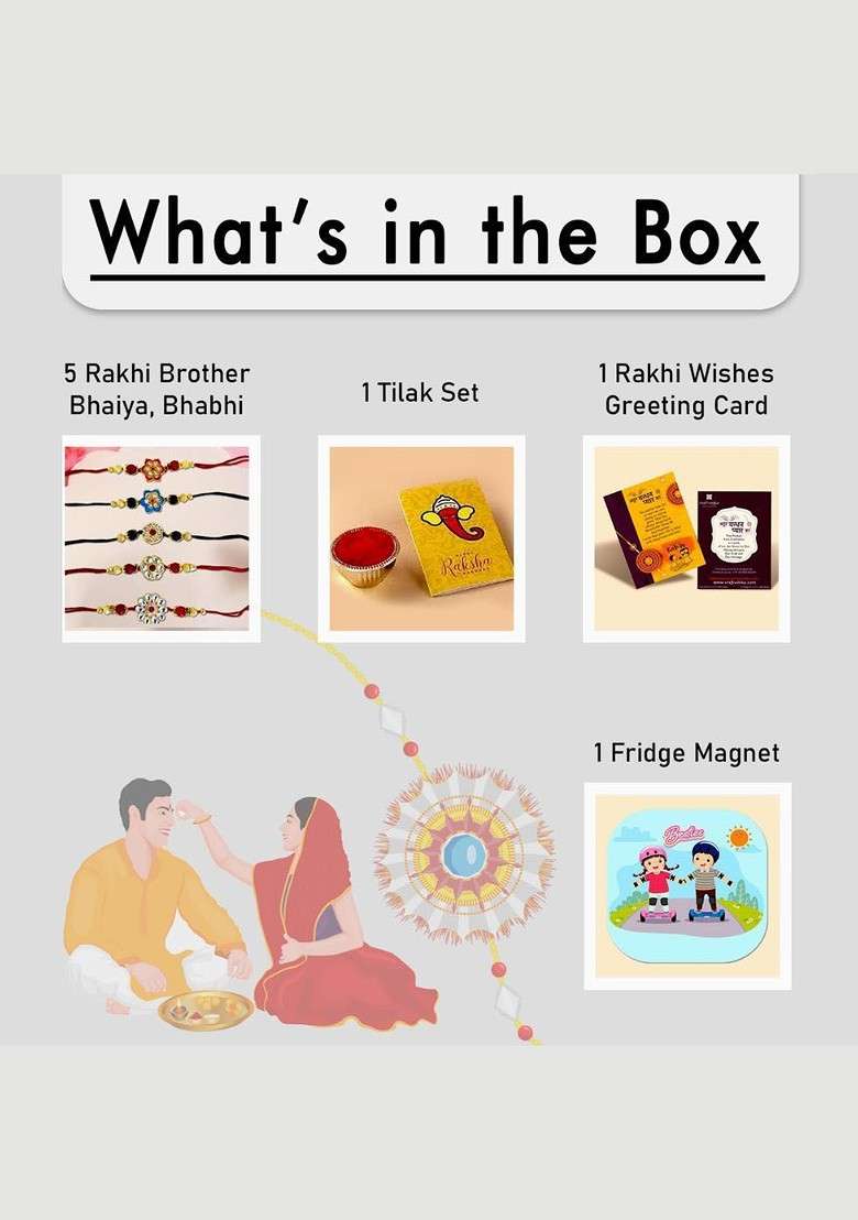 Men 5 Pcs Rakhi Gift Set - Indya