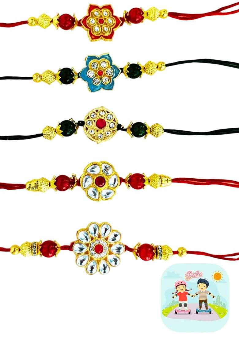 Men 5 Pcs Rakhi Gift Set - Indya