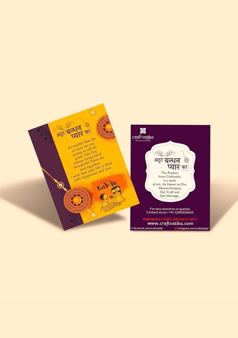 Set Of 2 Bhaiya And Bhabhi Rakhi Gift Set With Fridge Magnet - Indya
