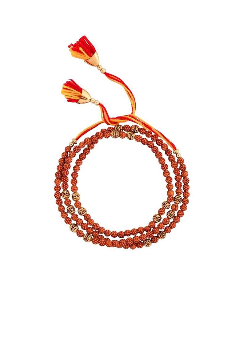 Men Rudraksh Rakhi With Tilak Set And Fridge Magnet - Indya