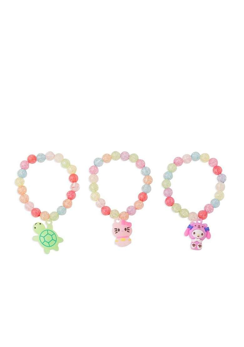 Kids Set Of 3 Cartoon Design Artificial Beads Thread Rakhi With Roli Chawal - Indya