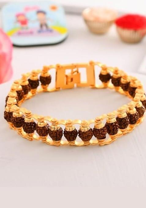 3 Pcs Rakhis With Fridge Magnet Greeting Card And Roli Chawal