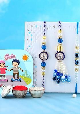 Kids Brother Bhabhi Magnet With Evil Eye Rakhi
