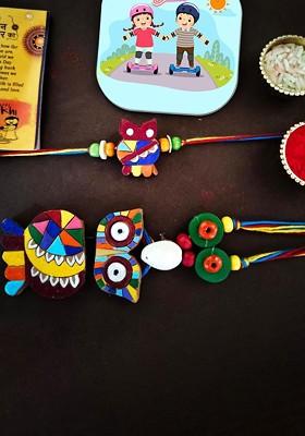 Ecofriendly Terracotta Handmade Designer Rakhi Gift Set