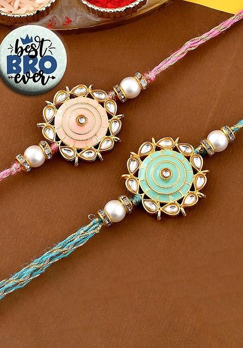2 Pcs Rakhi With Fridge Magnet And Roli Tilak