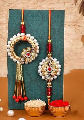 6 Pcs Printed Mugs With Greeting Card And Roli Chawal Rakhi Gift Set