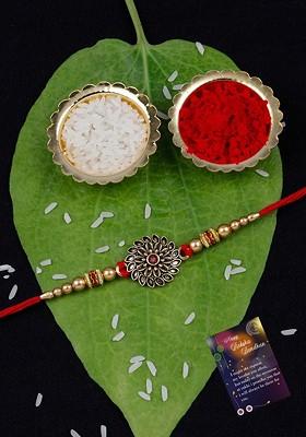 Unisex Set Of 2 Rakhi Gift Set For Bhabhi Bhaiya