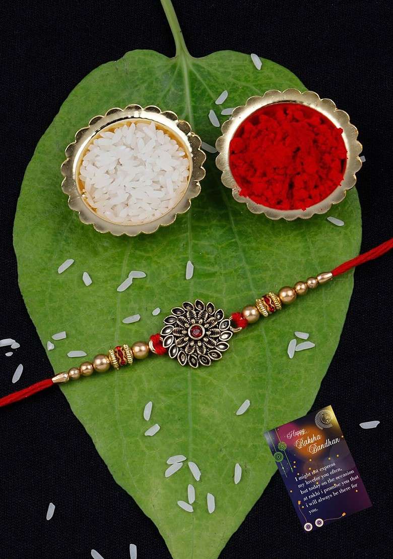 Unisex Set Of 2 Rakhi Gift Set For Bhabhi Bhaiya - Indya
