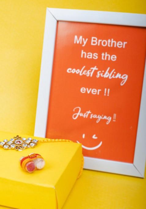 Gold Plated Stone Studded Rakhi Gift Set