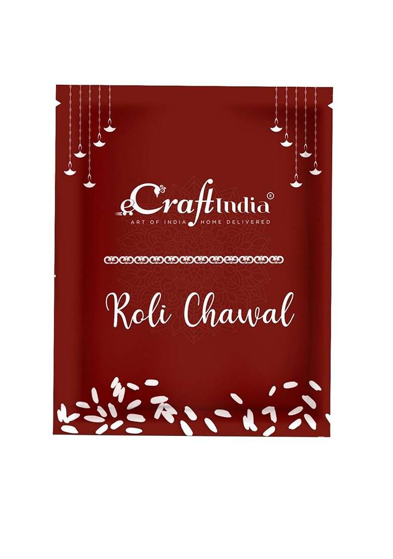 Set Of 5 White And Golden Pearls Rakhis With Roli Chawal Pack - Indya